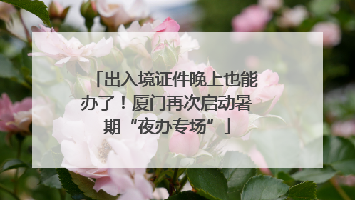出入境证件晚上也能办了！厦门再次启动暑期“夜办专场”