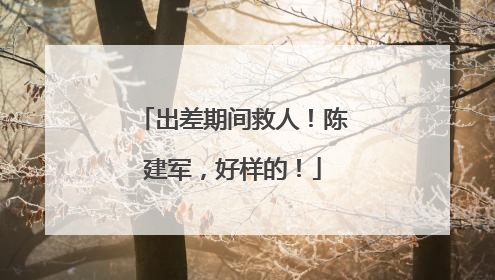 出差期间救人！陈建军，好样的！