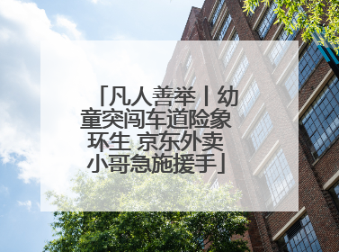 凡人善举丨幼童突闯车道险象环生 京东外卖小哥急施援手