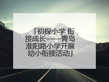 初探小学 衔接成长——青岛淮阳路小学开展幼小衔接活动