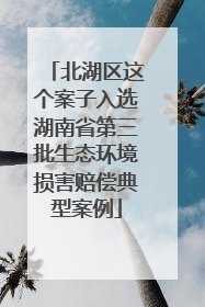 北湖区这个案子入选湖南省第三批生态环境损害赔偿典型案例