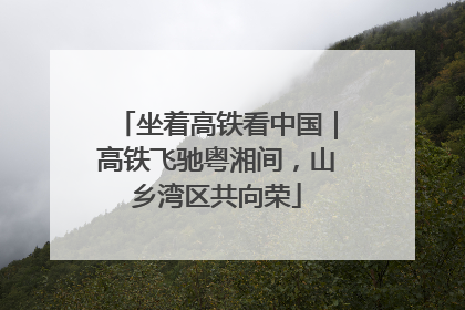 坐着高铁看中国｜高铁飞驰粤湘间，山乡湾区共向荣