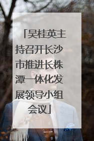 吴桂英主持召开长沙市推进长株潭一体化发展领导小组会议