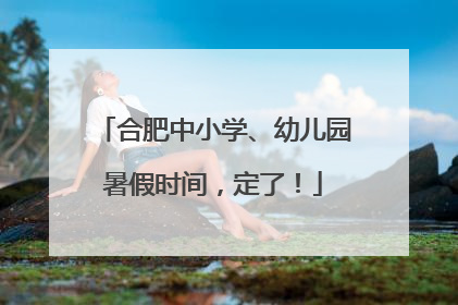 合肥中小学、幼儿园暑假时间，定了！