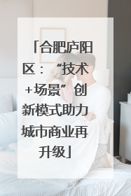 合肥庐阳区：“技术+场景”创新模式助力城市商业再升级