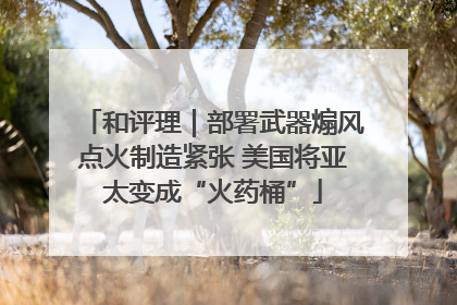 和评理｜部署武器煽风点火制造紧张 美国将亚太变成“火药桶”