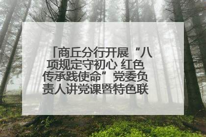 商丘分行开展“八项规定守初心 红色传承践使命”党委负责人讲党课暨特色联合党建活动