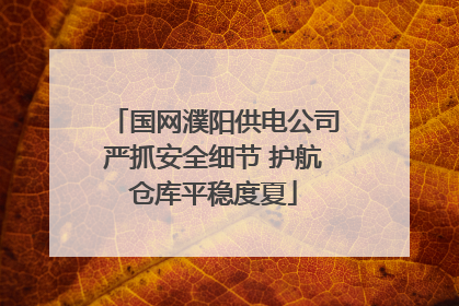 国网濮阳供电公司严抓安全细节 护航仓库平稳度夏