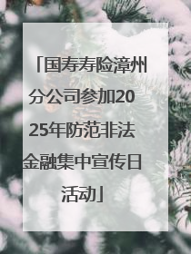 国寿寿险漳州分公司参加2025年防范非法金融集中宣传日活动