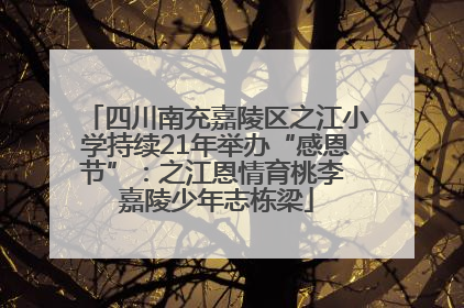 四川南充嘉陵区之江小学持续21年举办“感恩节”：之江恩情育桃李 嘉陵少年志栋梁
