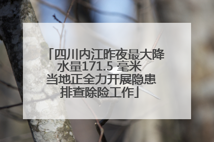 四川内江昨夜最大降水量171.5 毫米 当地正全力开展隐患排查除险工作