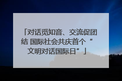 对话觅知音、交流促团结 国际社会共庆首个“文明对话国际日”