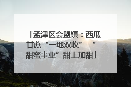孟津区会盟镇：西瓜甘蔗“一地双收” “甜蜜事业”甜上加甜