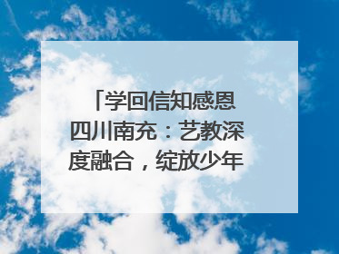 学回信知感恩 四川南充：艺教深度融合，绽放少年儿童风采｜您牵挂的四川