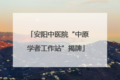 安阳中医院“中原学者工作站”揭牌