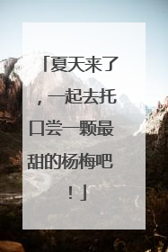 夏天来了，一起去托口尝一颗最甜的杨梅吧！
