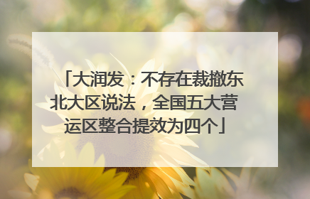 大润发：不存在裁撤东北大区说法，全国五大营运区整合提效为四个