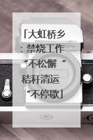 大虹桥乡：禁烧工作“不松懈“ 秸秆清运“不停歇