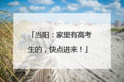 当阳：家里有高考生的，快点进来！
