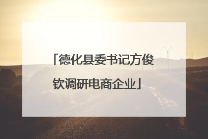 德化县委书记方俊钦调研电商企业