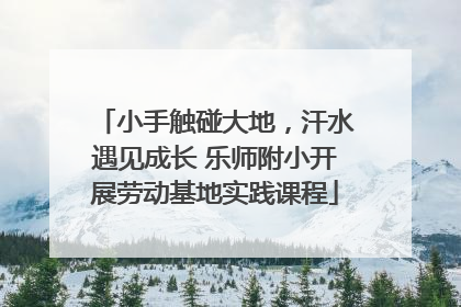 小手触碰大地，汗水遇见成长 乐师附小开展劳动基地实践课程