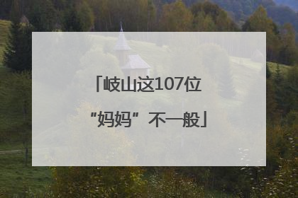 岐山这107位“妈妈”不一般