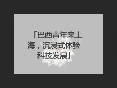 巴西青年来上海，沉浸式体验科技发展