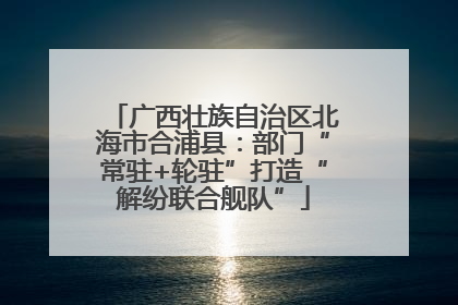 广西壮族自治区北海市合浦县：部门“常驻+轮驻”打造“解纷联合舰队”
