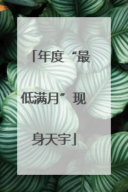 年度“最低满月”现身天宇