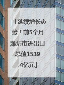 延续增长态势！前5个月潍坊市进出口总值1539.4亿元