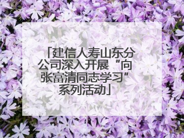 建信人寿山东分公司深入开展“向张富清同志学习”系列活动
