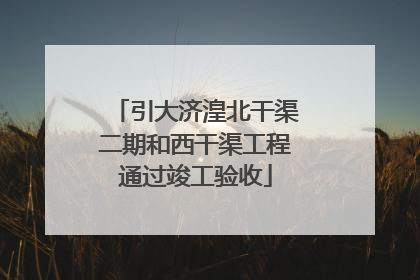 引大济湟北干渠二期和西干渠工程通过竣工验收