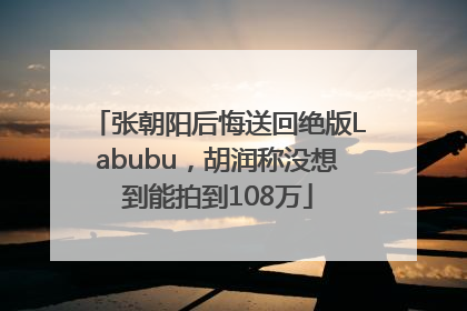 张朝阳后悔送回绝版Labubu，胡润称没想到能拍到108万