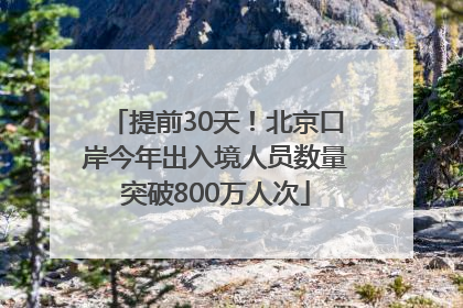 提前30天！北京口岸今年出入境人员数量突破800万人次