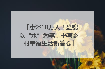 惠泽18万人！盘锦以“水”为笔，书写乡村幸福生活新答卷