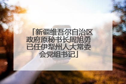 新疆维吾尔自治区政府原秘书长周旭勇已任伊犁州人大常委会党组书记