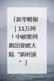 新华鲜报｜11万列！中欧班列跑出亚欧大陆“新时速”