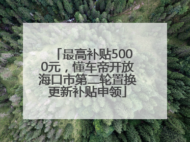 最高补贴5000元，懂车帝开放海口市第二轮置换更新补贴申领