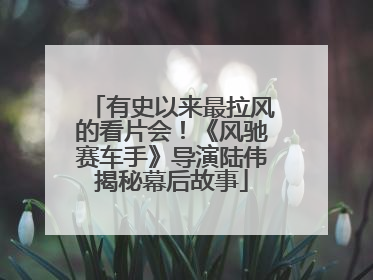 有史以来最拉风的看片会！《风驰赛车手》导演陆伟揭秘幕后故事