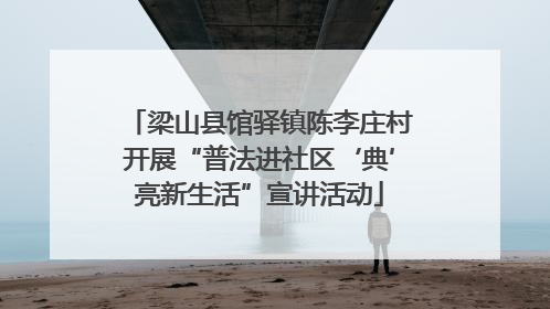 梁山县馆驿镇陈李庄村开展“普法进社区‘典’亮新生活”宣讲活动