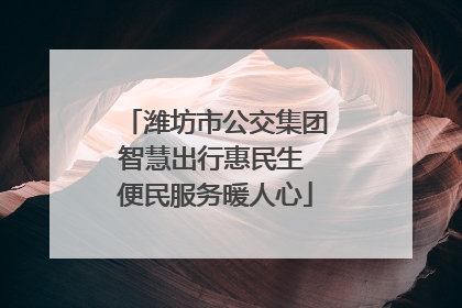 潍坊市公交集团智慧出行惠民生 便民服务暖人心