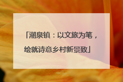 潮泉镇：以文旅为笔，绘就诗意乡村新景致
