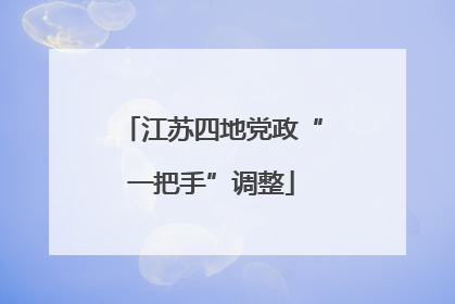 江苏四地党政“一把手”调整