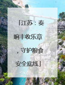江苏：奏响丰收乐章，守护粮食安全底线