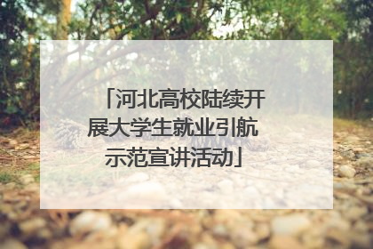 河北高校陆续开展大学生就业引航示范宣讲活动