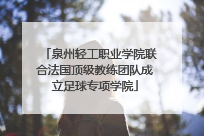 泉州轻工职业学院联合法国顶级教练团队成立足球专项学院