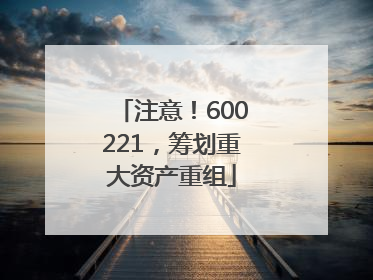 注意！600221，筹划重大资产重组
