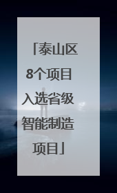 泰山区8个项目入选省级智能制造项目