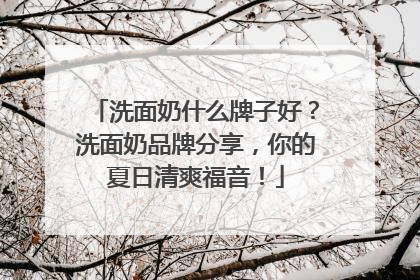 洗面奶什么牌子好？洗面奶品牌分享，你的夏日清爽福音！