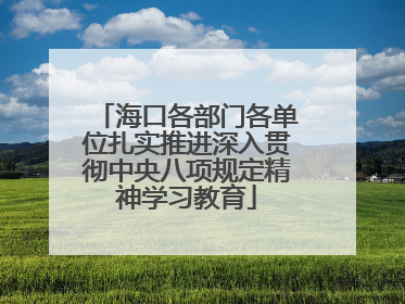 海口各部门各单位扎实推进深入贯彻中央八项规定精神学习教育